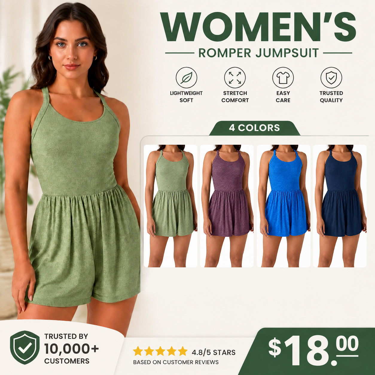 🔥 Women's Pocket 2-in-1 Romper | The Outfit You'll Reach For Again and Again