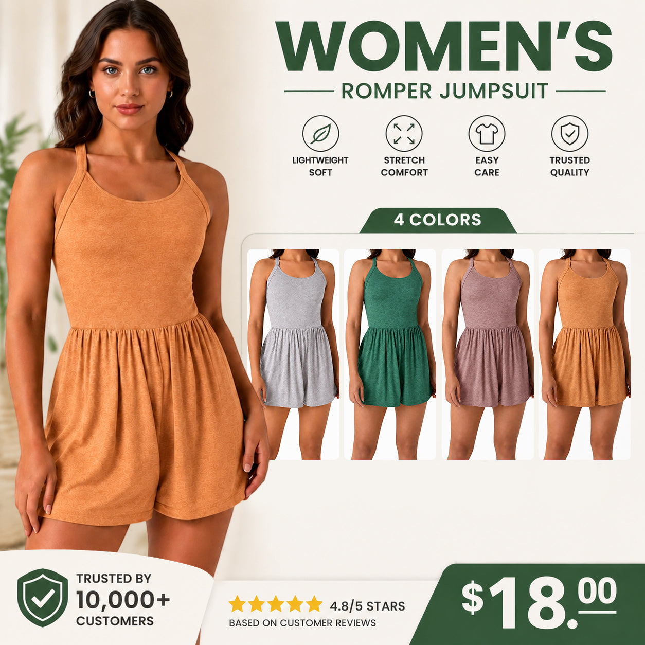 🔥 Women's Pocket 2-in-1 Romper | The Outfit You'll Reach For Again and Again